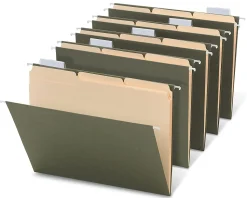 Office Depot® Brand Hanging File Folder/File Folder Combo Kit, Letter Size (8-1/2" x 11"), 3/4" Expansion, 100% Recycled, Green