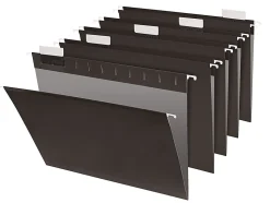 Office Depot® Brand Hanging File Folders, 1/5-Cut, Letter Size, Black, Pack Of 25 Folders