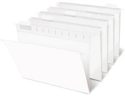 Office Depot® Brand Hanging File Folders, 1/5-Cut, Letter Size, White, Pack Of 25 Folders