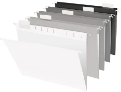 Office Depot® Brand Hanging File Folders, 1/5-Cut, Letter Size, Assorted Grayscale Colors, Pack Of 25 Folders