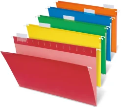 Office Depot® Brand Hanging Folders, 1/5 Cut, 15-3/4" x 9-3/8", Legal Size, Assorted Primary Colors, Box Of 25