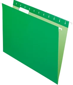 Office Depot® Brand Hanging Folders, Letter Size, 1/5 Tab Cut, Bright Green, Box Of 25