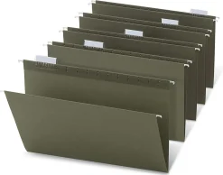 Office Depot® Brand Hanging Folders, 1/5 Cut, Legal Size, 100% Recycled, Green, Pack Of 25