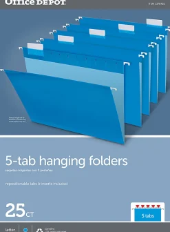 Office Depot® Brand Hanging Folders, Letter Size, Blue, Box Of 25