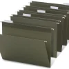 Office Depot® Brand Hanging Folders, 1/5 Cut, Letter Size, 100% Recycled, Green, Pack of 50