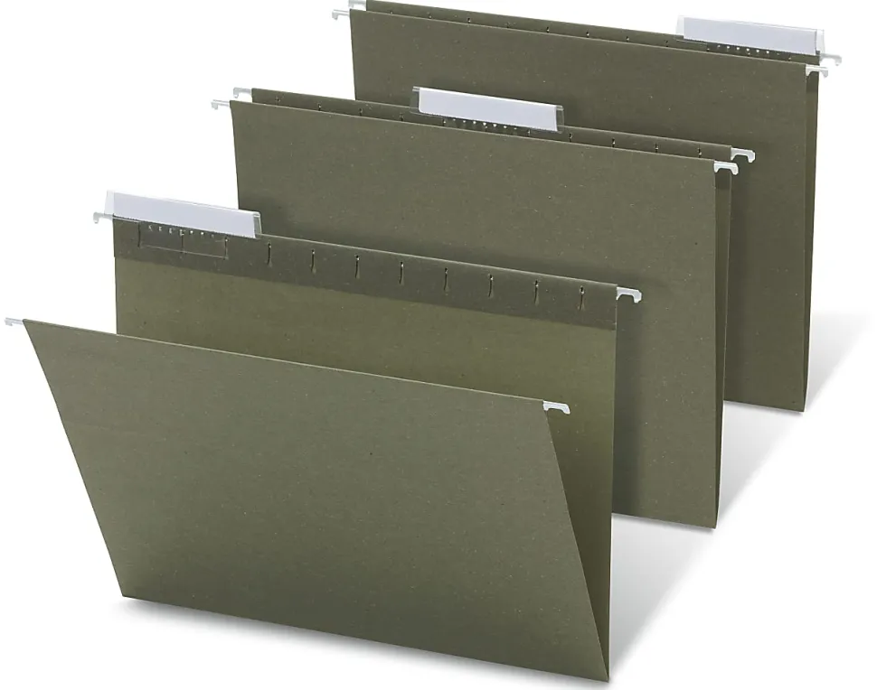 Office Depot® Brand Hanging Folders, 1/3 Cut, Letter Size, 100% Recycled, Green, Pack Of 25