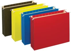 Office Depot® Brand Hanging Pockets With Full-Height Gussets, Letter Size (8-1/2" x 11"), 3 1/2" Expansion, Assorted Colors, Pack Of 4