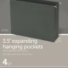 Office Depot® Brand Hanging Pockets With Full-Height Gussets, Letter Size (8-1/2" x 11"), 3 1/2" Expansion, Green, Pack Of 4