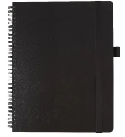 Office Depot® Brand Hard Cover Premium Business Notebook, 8 1/2" x 11", 1 Subject, Narrow Ruled, 120 Pages (60 Sheets), Black
