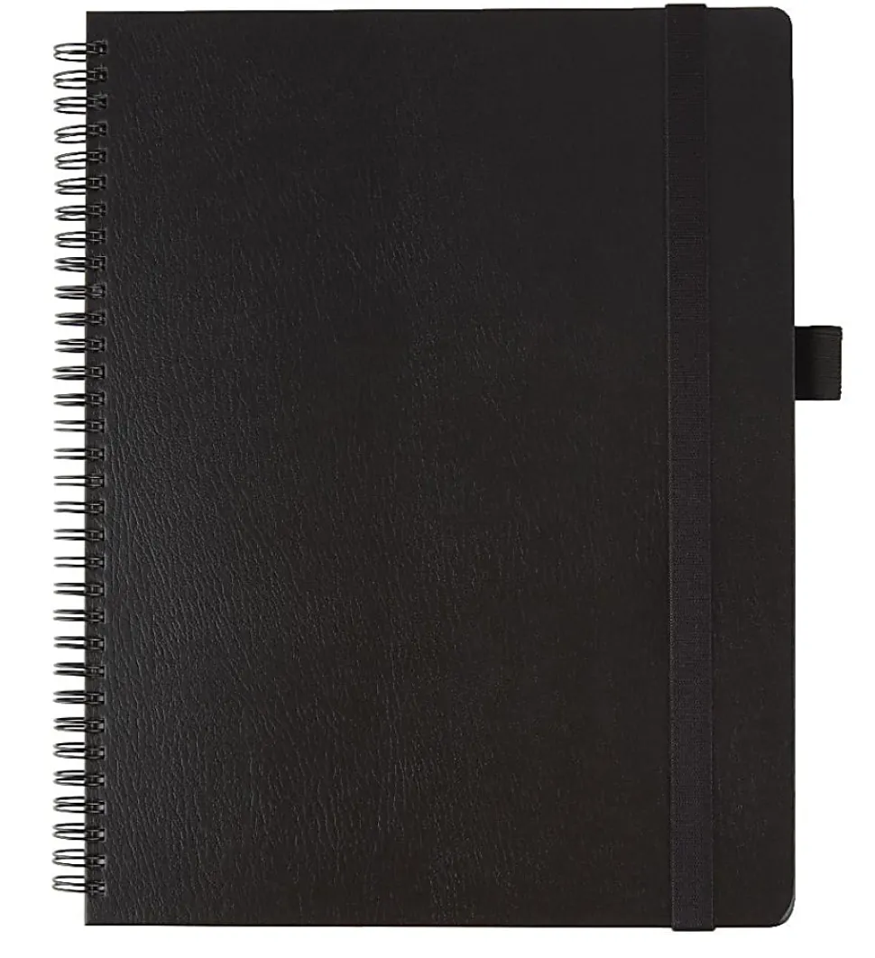 Office Depot® Brand Hard Cover Premium Business Notebook, 8 1/2" x 11", 1 Subject, Narrow Ruled, 120 Pages (60 Sheets), Black