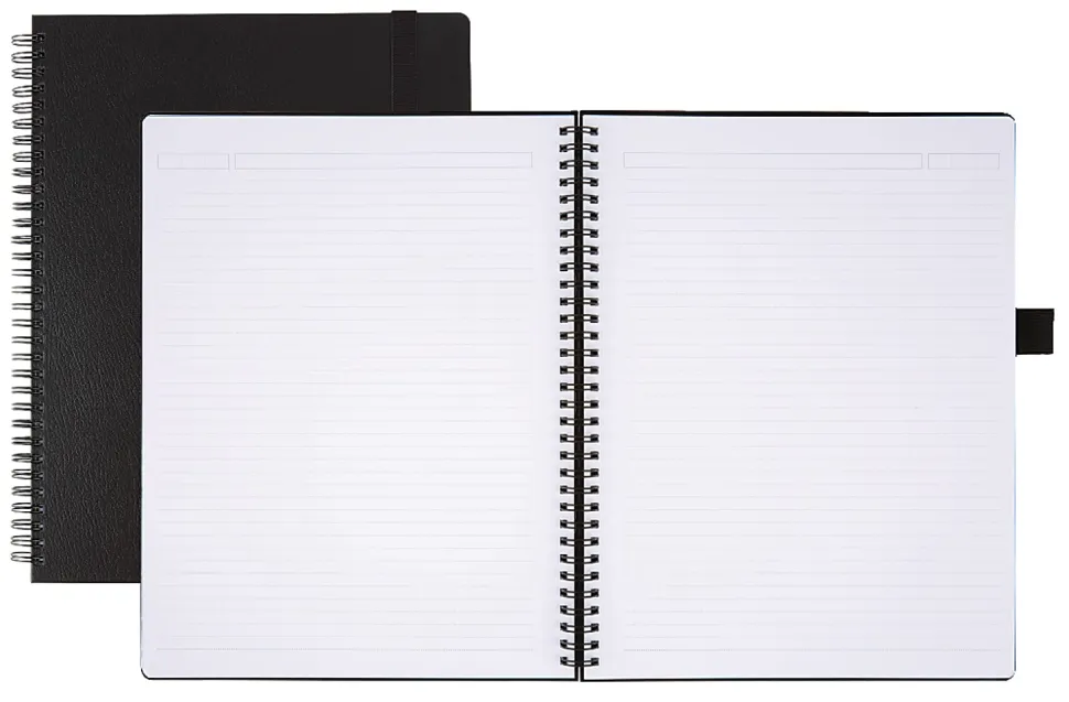 Office Depot® Brand Hard Cover Premium Business Notebook, 8 1/2" x 11", 1 Subject, Narrow Ruled, 120 Pages (60 Sheets), Black