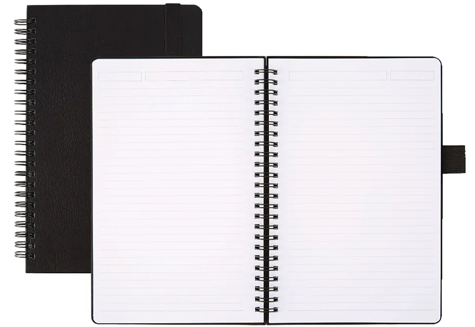 Office Depot® Brand Hard Cover Premium Business Notebook, Junior, 5 1/2" x 8 1/2", 1 Subject, Narrow Ruled, 120 Pages (60 Sheets), Black