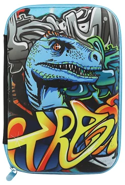 Office Depot® Brand Hardtop Pencil Case, 9" x 6-1/4", Dinosaur, Total Quantity 1