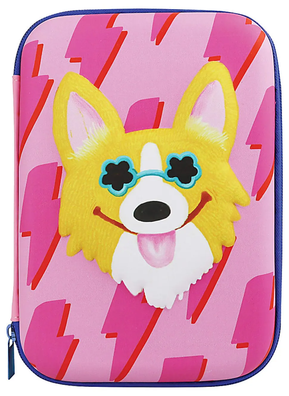 Office Depot® Brand Hardtop Pencil Case, 9" x 6-1/4", Pink Corgi, Total Quantity 1