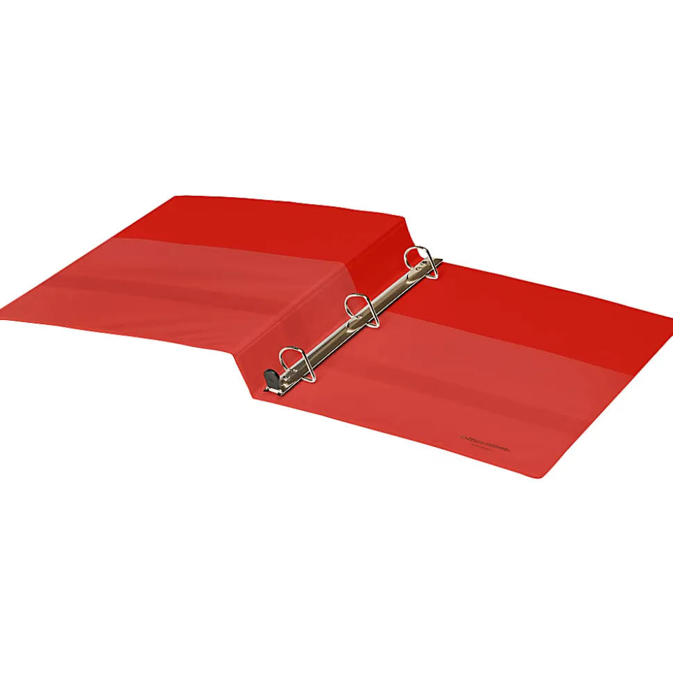 Office Depot® Brand Heavy-Duty View 3-Ring Binder, 1" D-Rings, 49% Recycled, Red