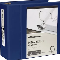 Office DepotĀ® Brand Heavy-Duty View 3-Ring Binder, 5" D-Rings, Navy