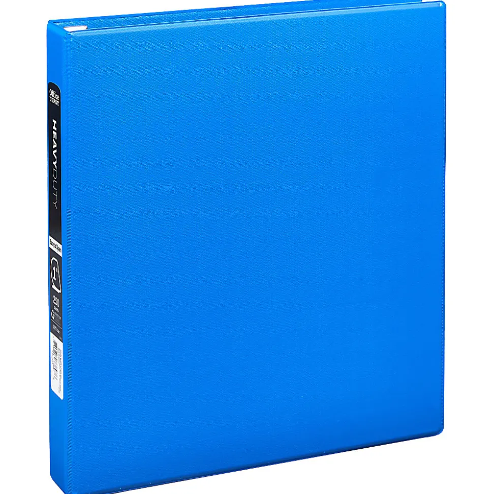 Office Depot® Brand Heavy-Duty 3-Ring Binder, 1" D-Rings, 49% Recycled, Blue