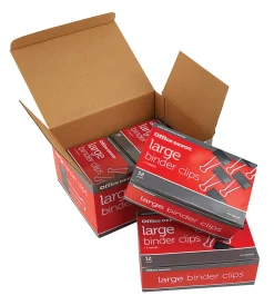 Office DepotĀ® Brand Heavy-Duty Binder Clips, Large, 2" Wide, 1" Capacity, Black, Box Of 48