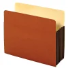 Office Depot® Brand Heavy-Duty File Pockets, 5 1/4" Expansion, 8 1/2" x 11", Letter Size, 30% Recycled, Brown, Box Of 10 File Pockets