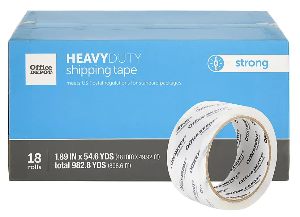 Office Depot® Brand Heavy Duty Shipping Packing Tape, 1.89" x 54.6 Yd, Crystal Clear, Pack Of 18 Rolls