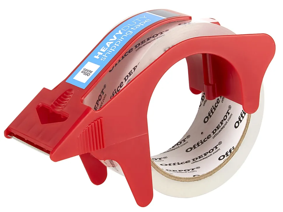 Office Depot® Brand Heavy-Duty Shipping Packing Tape With Dispenser, 1.89" x 43.7 Yd., Clear, Pack Of 2