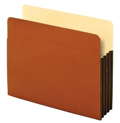 Office Depot® Brand Heavy-Duty File Pockets, 3 1/2" Expansion, 8 1/2" x 11", Letter Size, 30% Recycled, Brown, Box Of 10 File Pockets