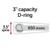 Office Depot® Brand Heavy-Duty View 3-Ring Binder, 3" D-Rings, White