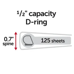 Office Depot® Brand Heavy-Duty View 3-Ring Binder, 1/2