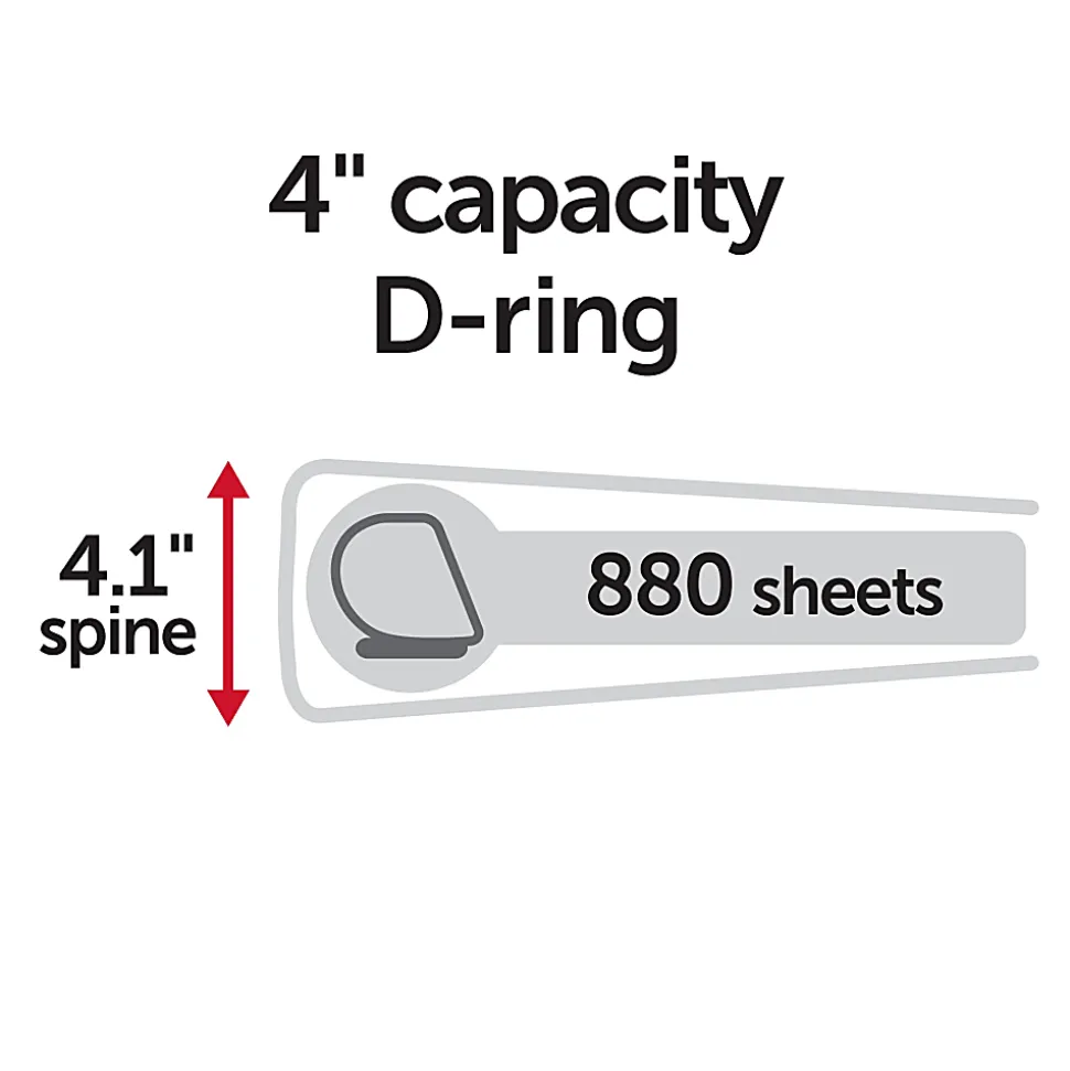 Office Depot® Brand Heavy-Duty View 3-Ring Binder, 4" D-Rings, Blue