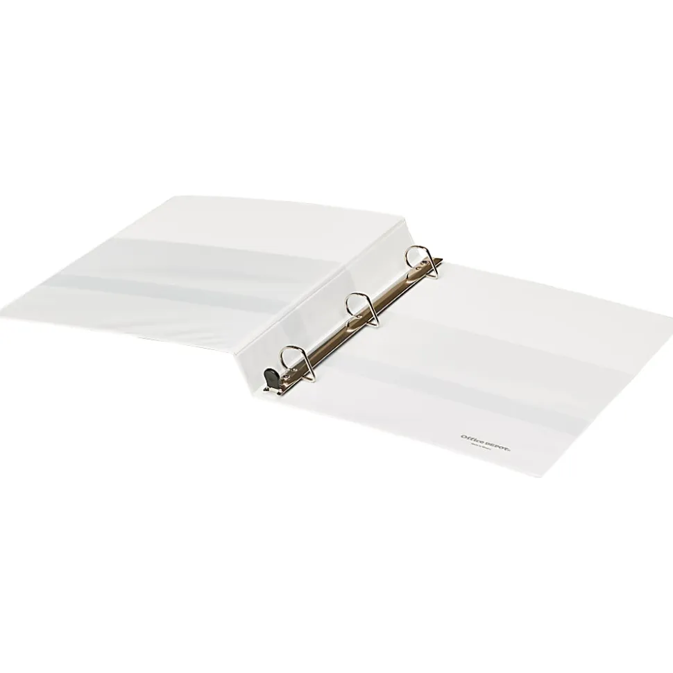 Office Depot® Brand Heavy-Duty View 3-Ring Binder, 1" D-Rings, 49% Recycled, White