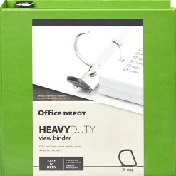 Office Depot® Brand Heavy-Duty View 3-Ring Binder, 3" D-Rings, Army Green