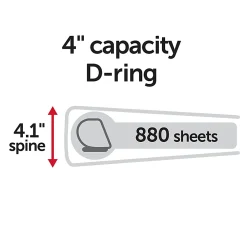 Office DepotĀ® Brand Heavy-Duty View 3-Ring Binder, 4" D-Rings, Red