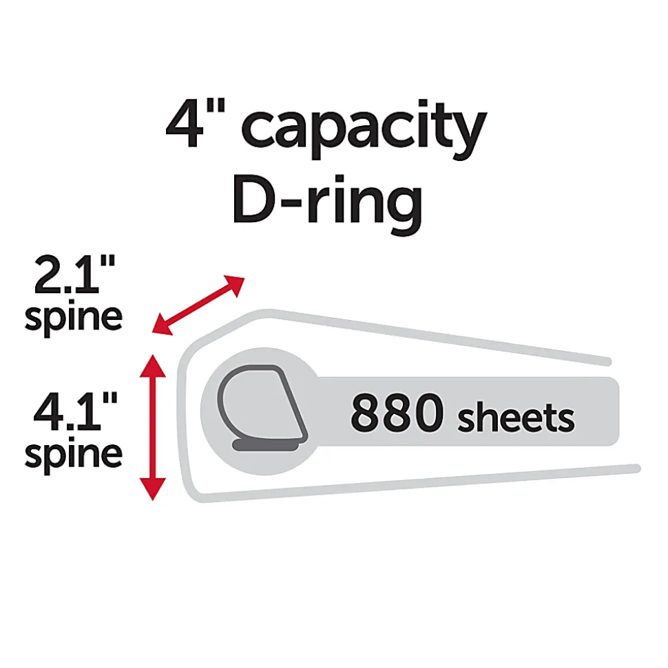 Office Depot® Brand Heavy-Duty 3-Ring Binder, 4" D-Rings, Black
