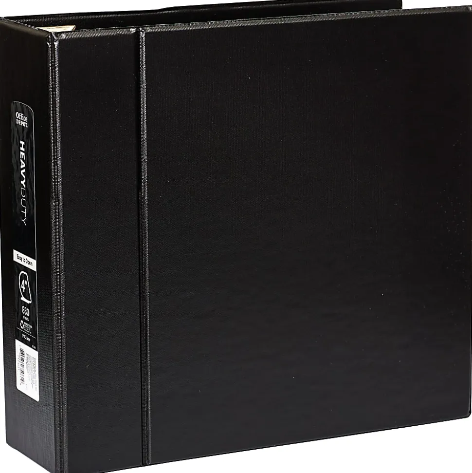 Office Depot® Brand Heavy-Duty 3-Ring Binder, 4" D-Rings, Black