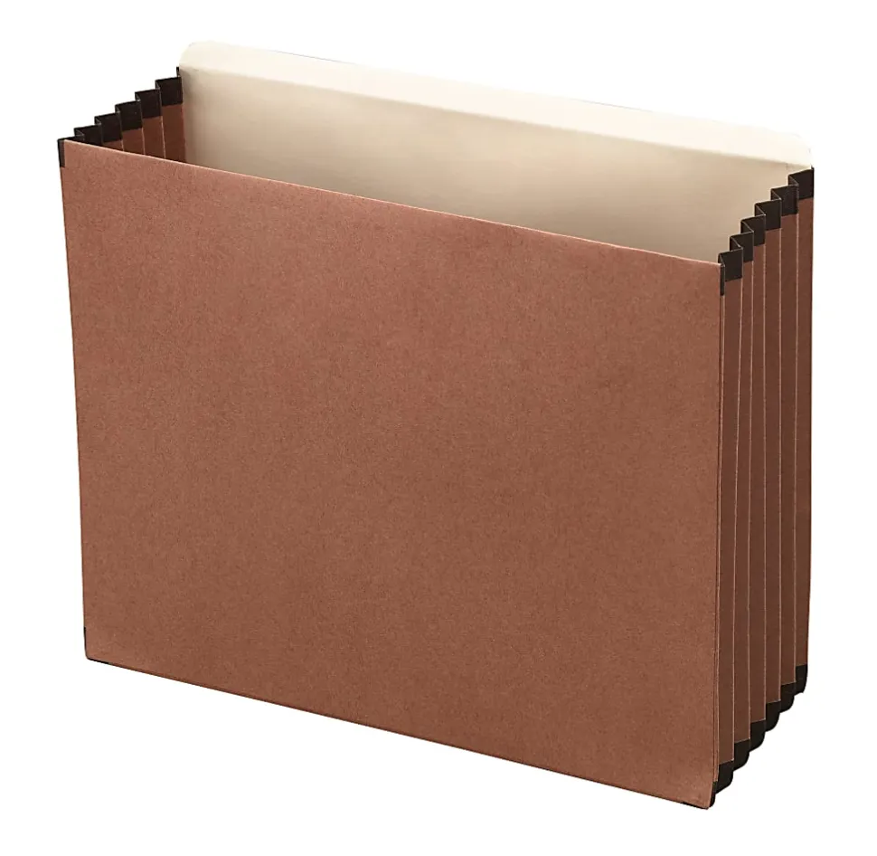 Office Depot® Brand Heavy-Duty File Pockets, 5-1/4" Expansion, Letter Size, Brown, Box Of 5
