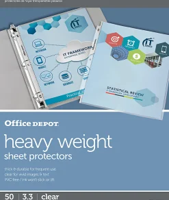 Office Depot® Brand Heavyweight Sheet Protectors, 8-1/2" x 11", Clear, Pack Of 50