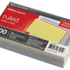 Office Depot® Brand Heavy-Weight Index Cards, 3" x 5", Ruled, Assorted Rainbow, 100 Cards Per Pack