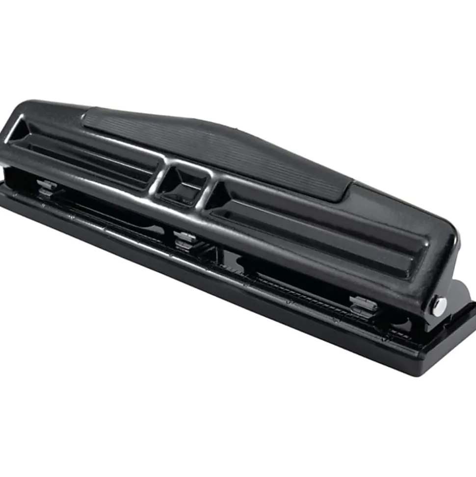 Office Depot® Brand 3-Hole Adjustable Punch, Black
