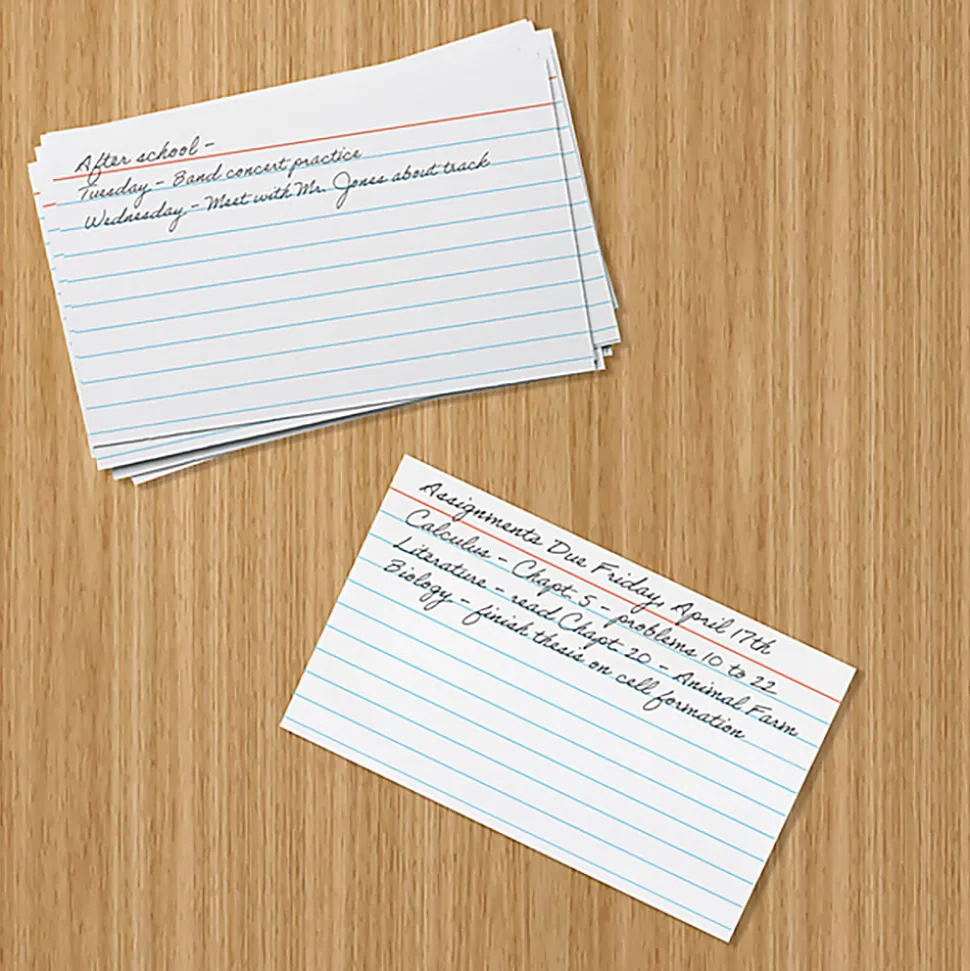 Office Depot® Brand Index Cards And Tray Set, 3" x 5", White, Pack Of 180 Cards