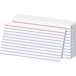 Office Depot® Brand Index Cards, 3" x 5", Ruled, White, 100