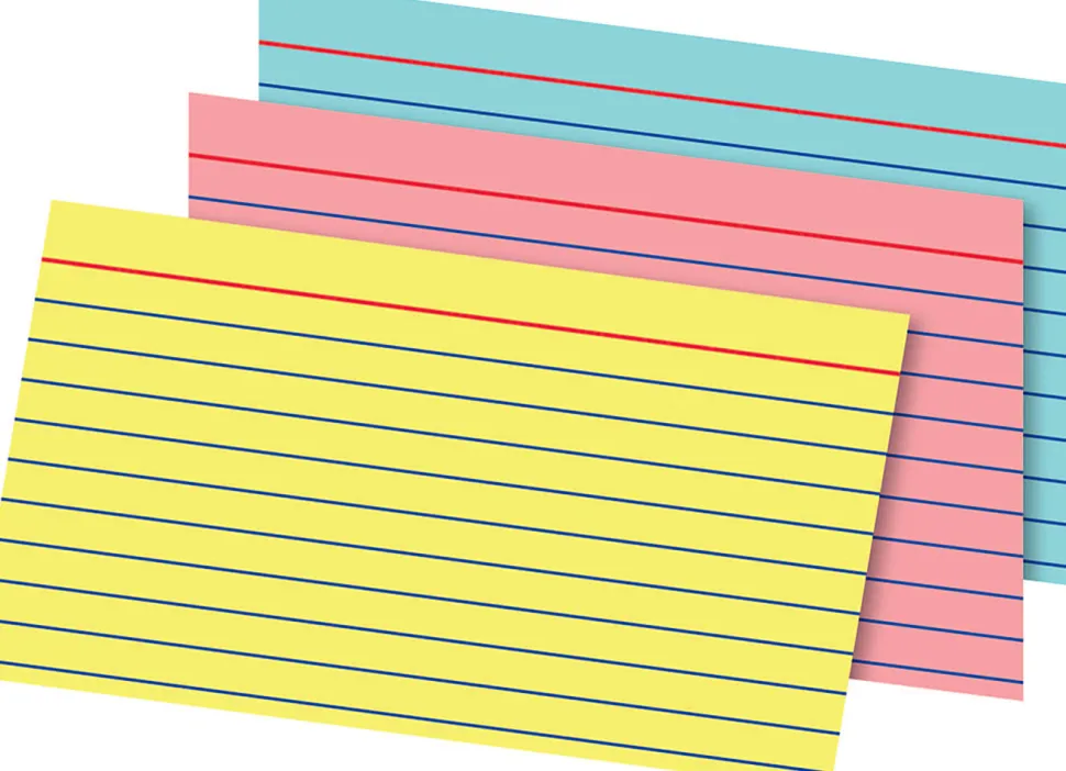 Office Depot® Brand Index Cards And Tray Set, 3" x 5", Assorted Colors, Pack Of 180 Cards