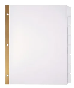 Office Depot® Brand Index Dividers, 8 Tabs, 8 1/2" x 11", White, Pack Of 5