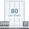 Office Depot® Brand Inkjet/Laser Return Address Labels, Rectangle 1/2" x 1 3/4", White, Pack Of 2,000