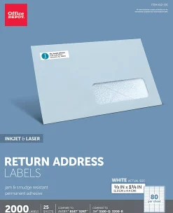 Office Depot® Brand Inkjet/Laser Return Address Labels, Rectangle 1/2