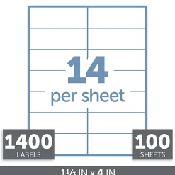 Office Depot® Brand Inkjet/Laser Address Labels, Rectangle, 1 1/3