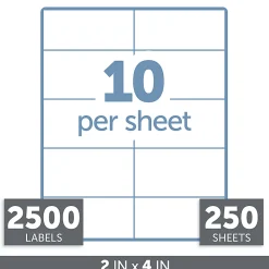 Office Depot® Brand Inkjet/Laser Shipping Labels, Rectangle, 2