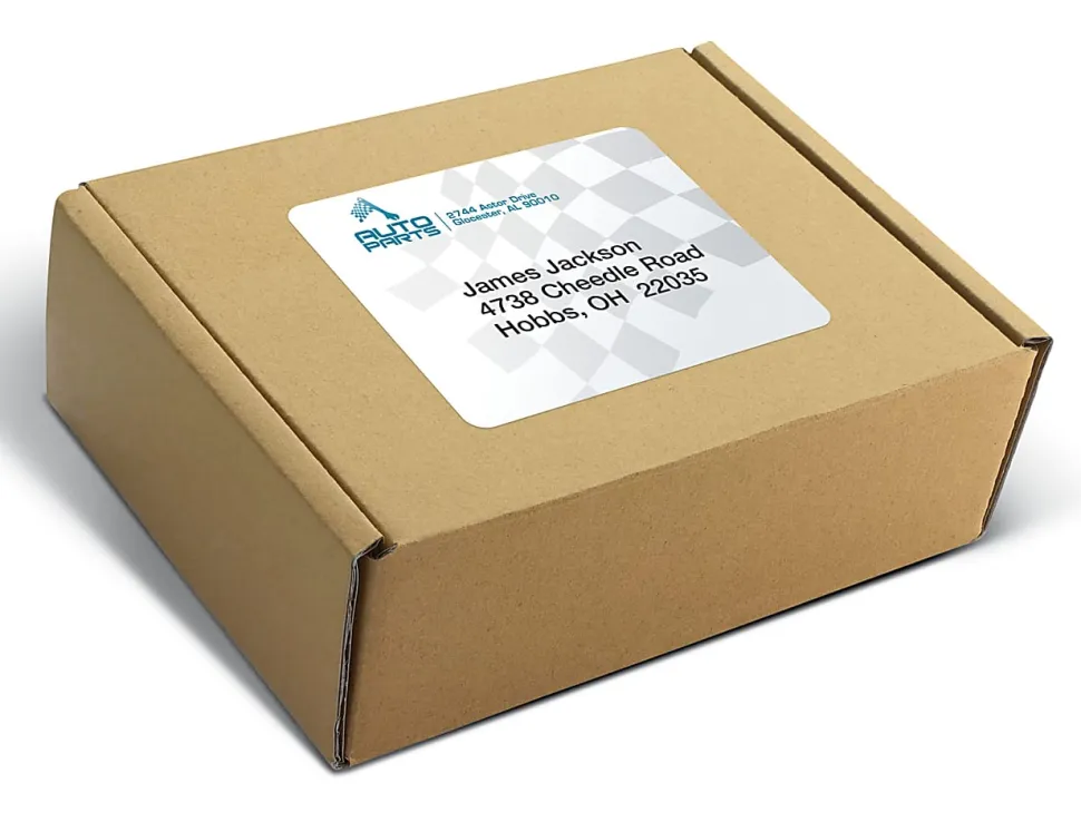 Office Depot® Brand Inkjet/Laser Shipping Labels, Rectangle, 3 1/3" x 4", White, Pack Of 600