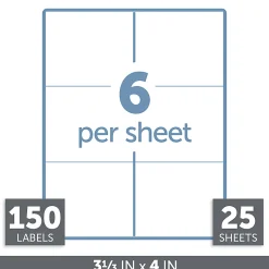 Office Depot® Brand Inkjet/Laser Shipping Labels, Rectangle, 3 1/3