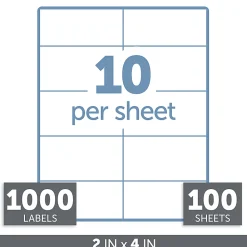 Office Depot® Brand Inkjet/Laser Shipping Labels, Rectangle, 2