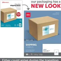Office Depot® Brand Inkjet/Laser Shipping Labels, Rectangle, 5 1/2" x 8 1/2", White, Pack Of 50